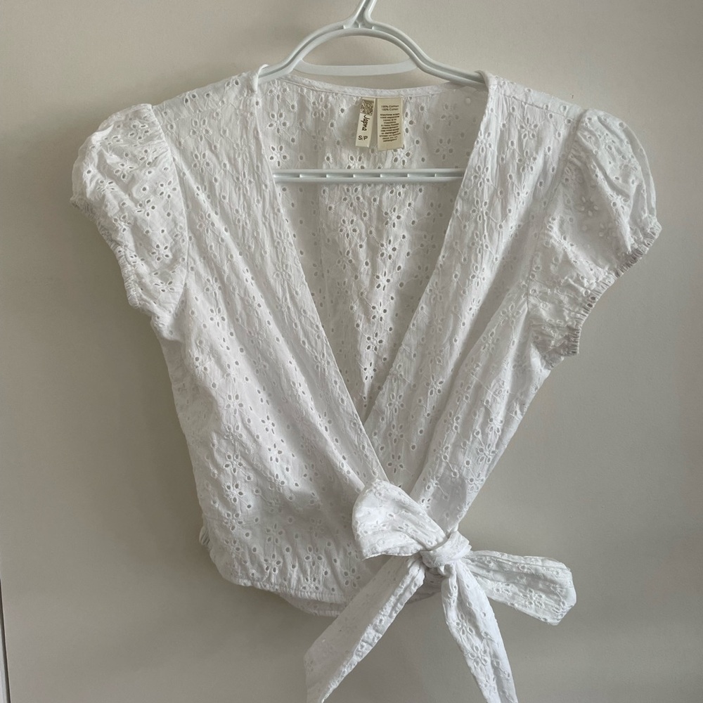 Japna White Eyelet Blouse